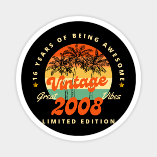 14 Year Old Gifts Vintage 2008 Limited Edition 14th Birthday Magnet